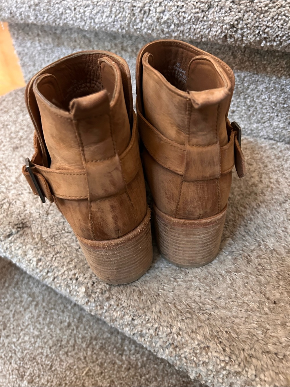 Free People Back Loop Tan Suede Leather Ankle Boots. Pointed Toe. Western. SZ 39 - Picture 4 of 9